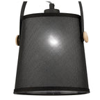 M4927 Nordica Pendant Black Shade 1 Light E27 Matt Black/Beech Black Shade