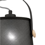 M4927 Nordica Pendant Black Shade 1 Light E27 Matt Black/Beech Black Shade