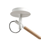 M4928 Nordica Multi Position Pendant White Shade 1 Light E27 Matt White/Beech Ivory White Shade