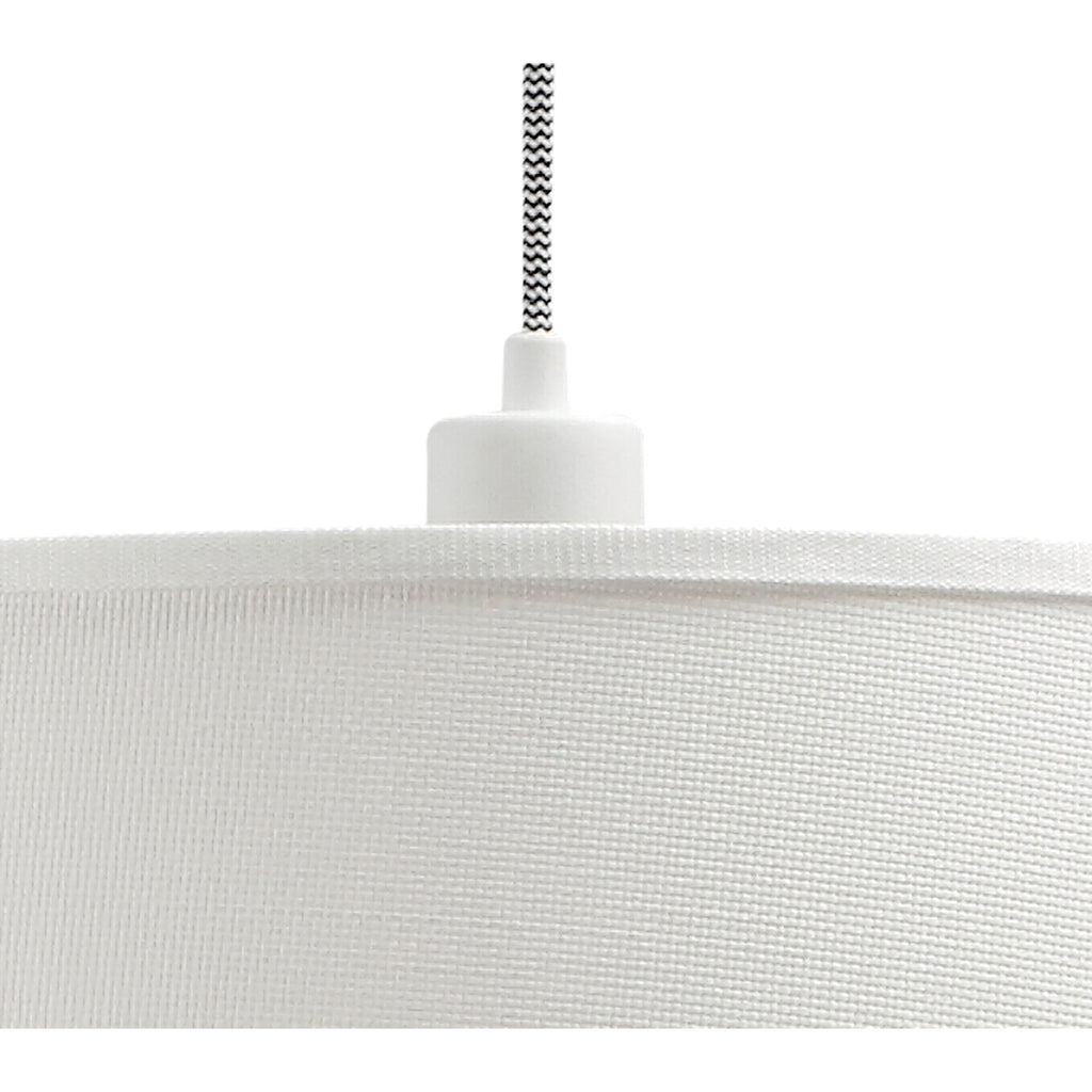M4928 Nordica Multi Position Pendant White Shade 1 Light E27 Matt White/Beech Ivory White Shade