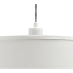 M4928 Nordica Multi Position Pendant White Shade 1 Light E27 Matt White/Beech Ivory White Shade