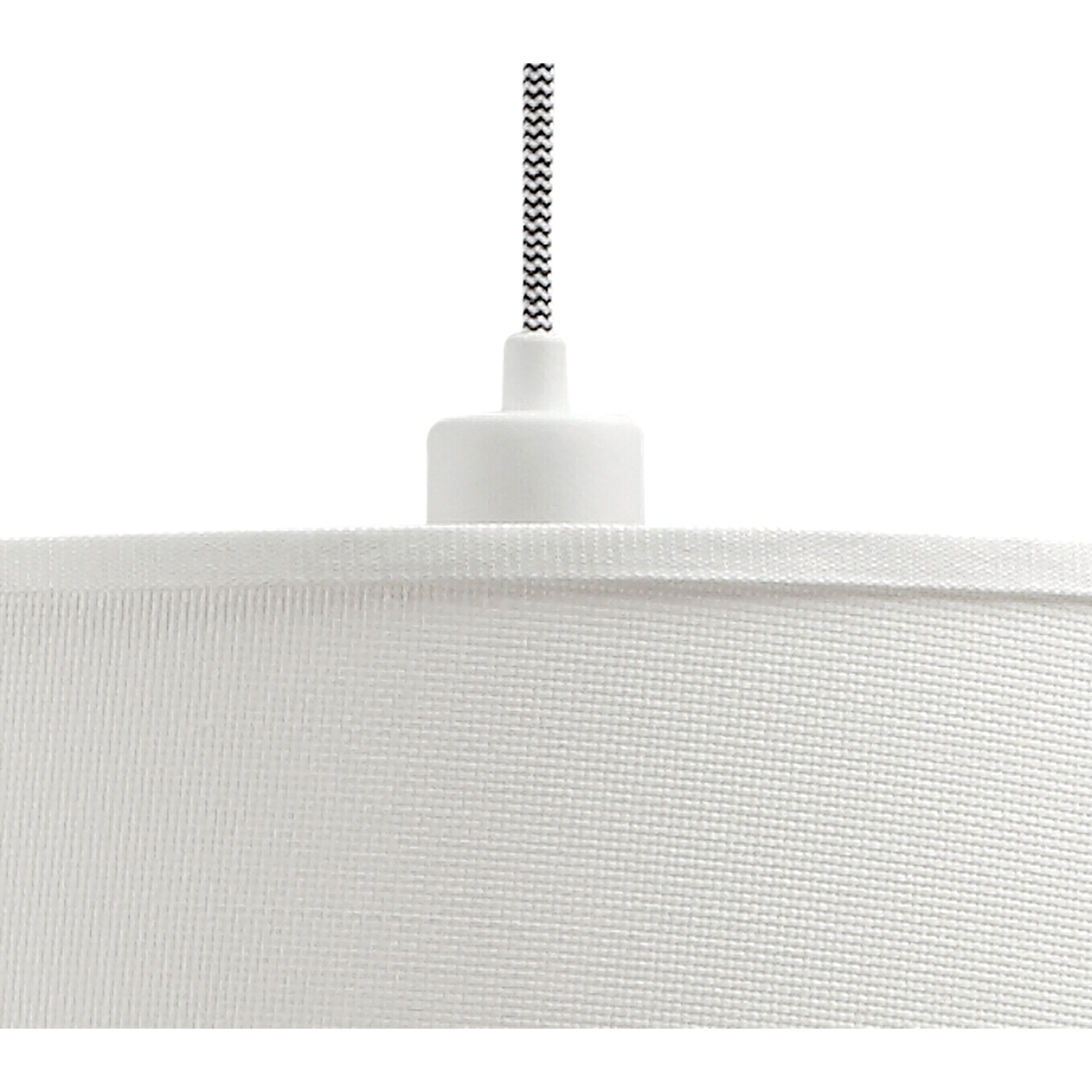 M4928 Nordica Multi Position Pendant White Shade 1 Light E27 Matt White/Beech Ivory White Shade