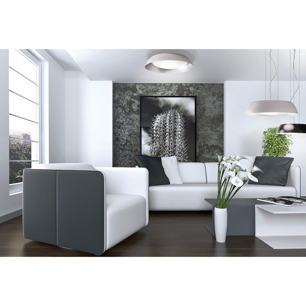 M4930 Nordica Linear Pendant White Shade 2 Light E27 Matt White/Beech Ivory White Shades