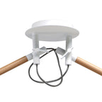 M4930 Nordica Linear Pendant White Shade 2 Light E27 Matt White/Beech Ivory White Shades