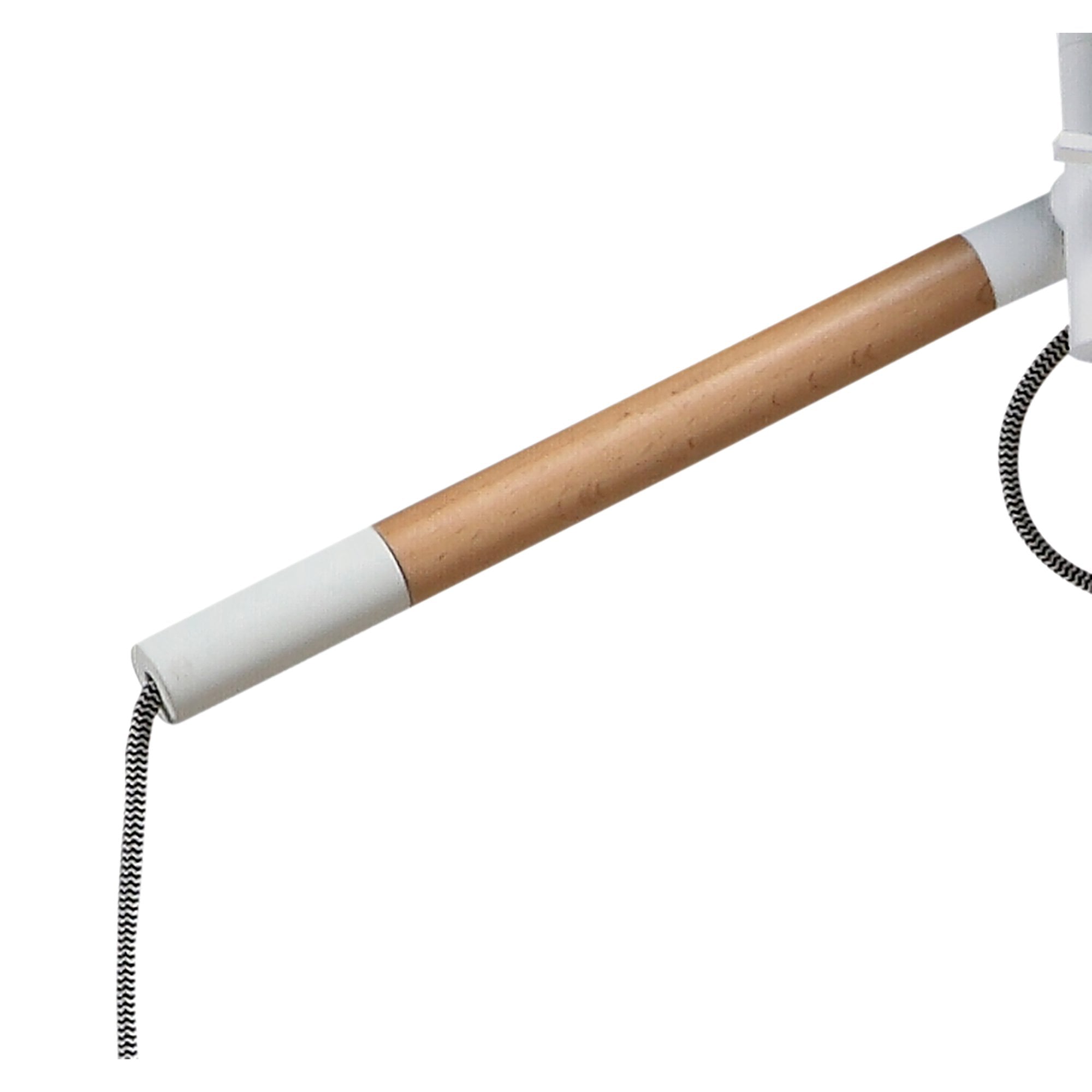 M4930 Nordica Linear Pendant White Shade 2 Light E27 Matt White/Beech Ivory White Shades