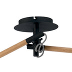 M4931 Nordica Linear Pendant Black Shade 2 Light E27 Matt Black/Beech Black Shades