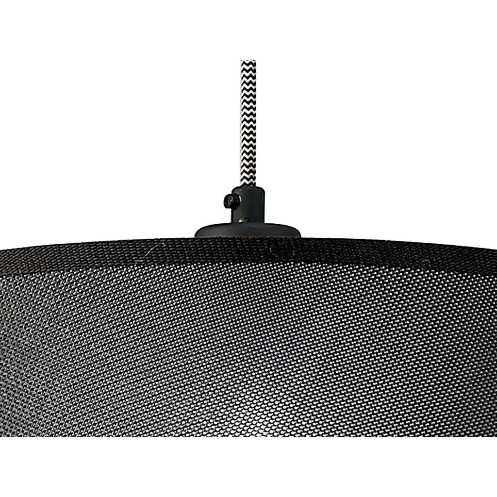 M4931 Nordica Linear Pendant Black Shade 2 Light E27 Matt Black/Beech Black Shades