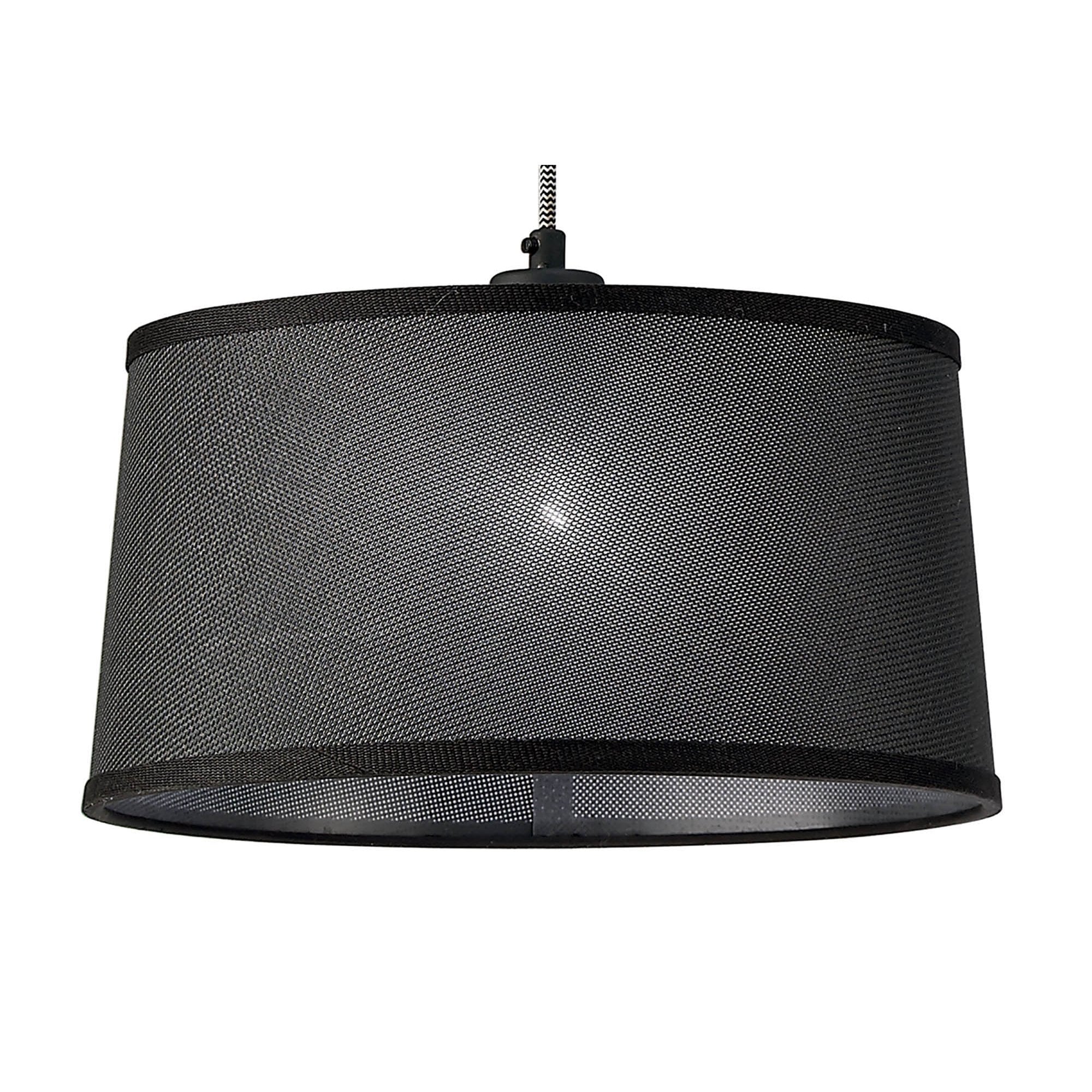 M4931 Nordica Linear Pendant Black Shade 2 Light E27 Matt Black/Beech Black Shades
