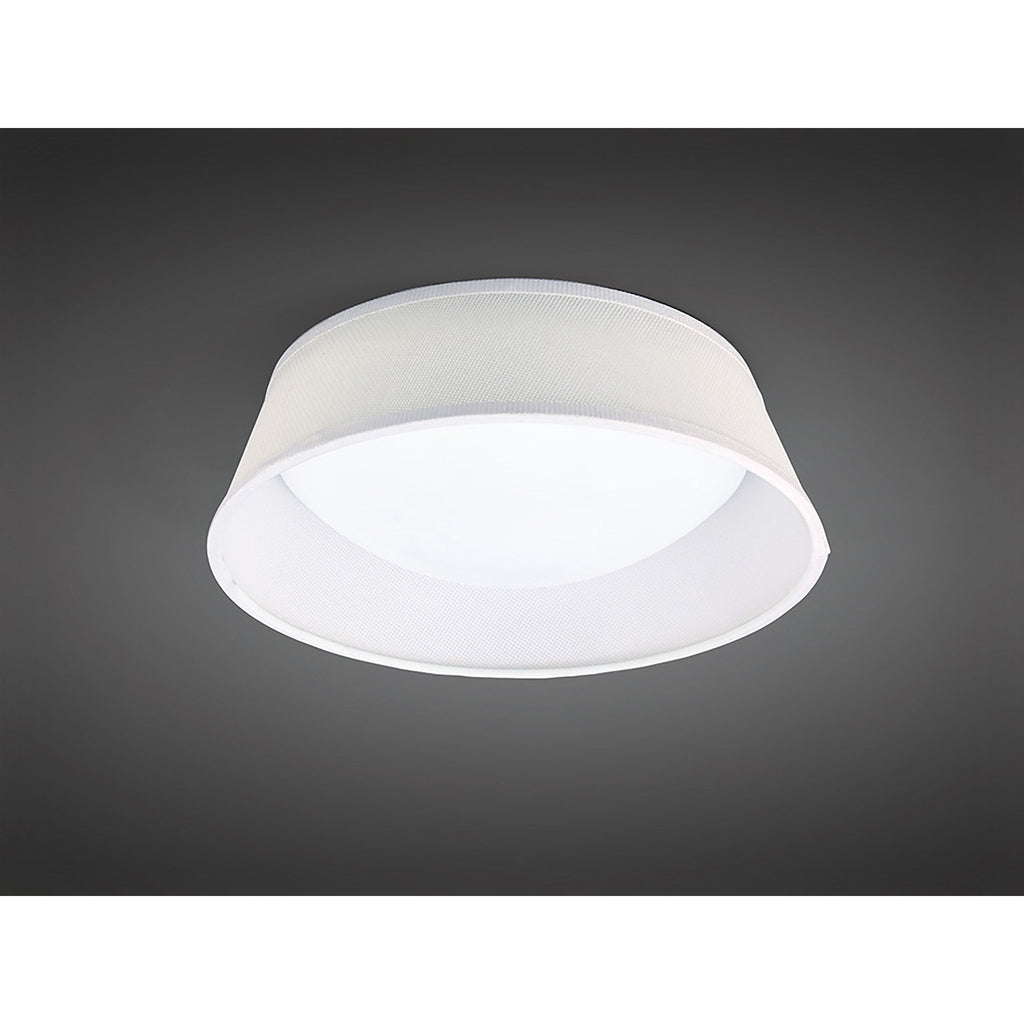 M4960E Nordica Flush Ceiling 2 Light 32cm White Acrylic Ivory White Shade