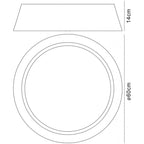 M4962 Nordica Flush Ceiling 30W LED 60CM Off White White Acrylic Ivory White Shade