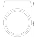 M4963 Nordica Flush Ceiling 60W LED 90cm Off White White Acrylic Ivory White Shade