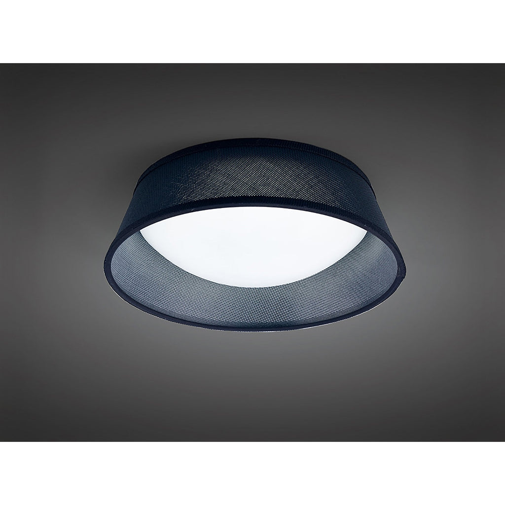 M4964 Nordica Flush Ceiling 12W LED 32CM Black White Acrylic Black Shade