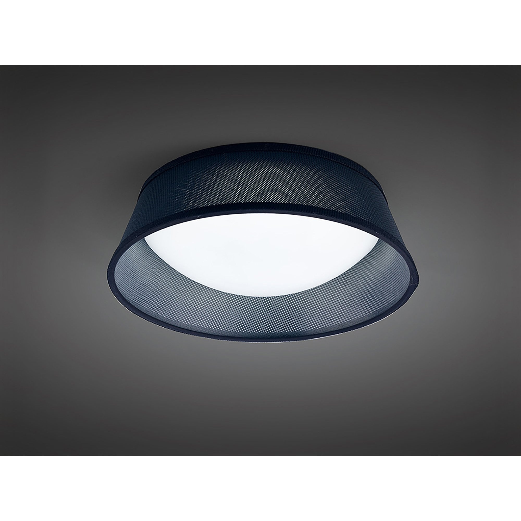 M4964 Nordica Flush Ceiling 12W LED 32CM Black White Acrylic Black Shade
