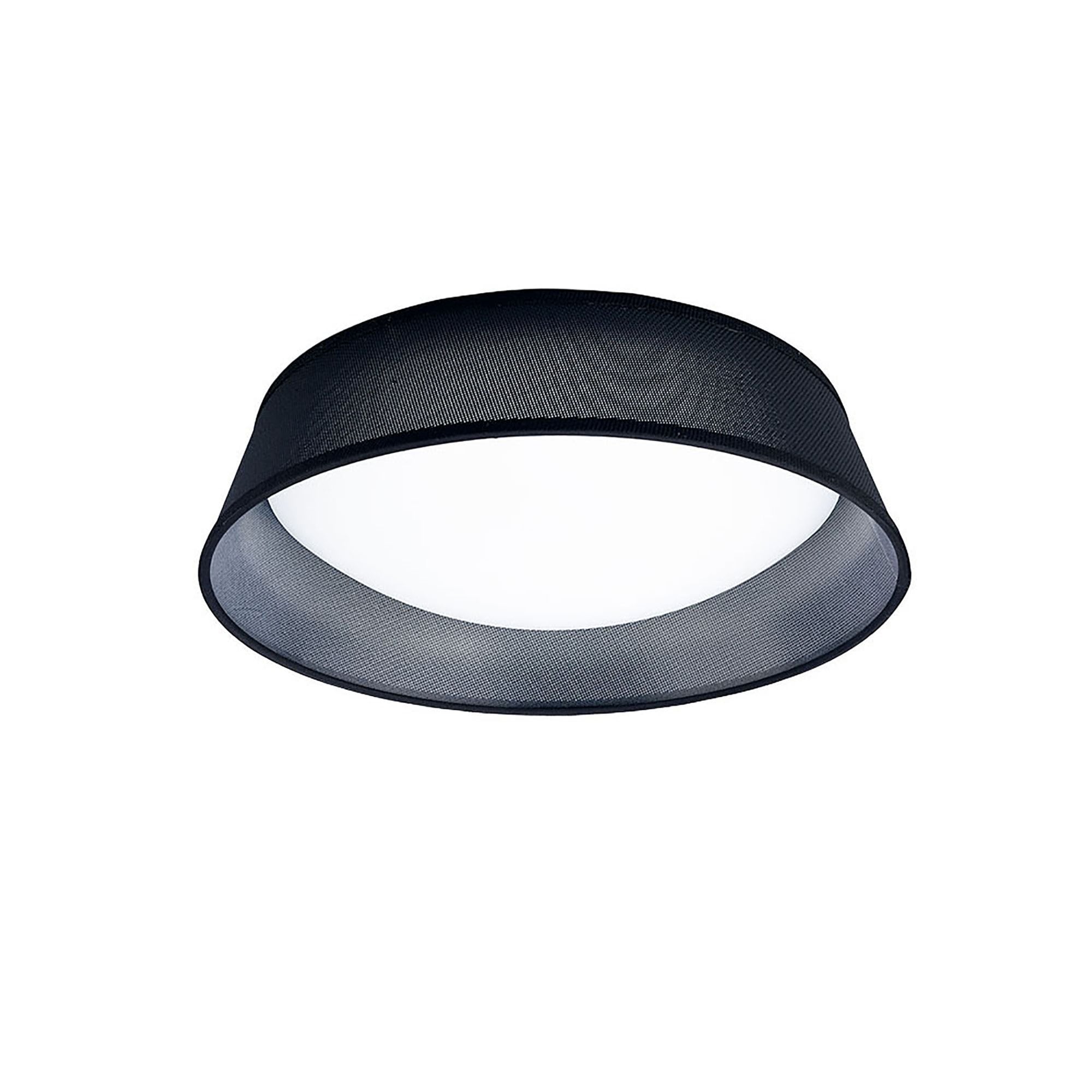 M4965E Nordica Flush Ceiling 3 Light 45cm White Acrylic Black Shade