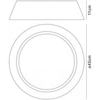 M4965E Nordica Flush Ceiling 3 Light 45cm White Acrylic Black Shade