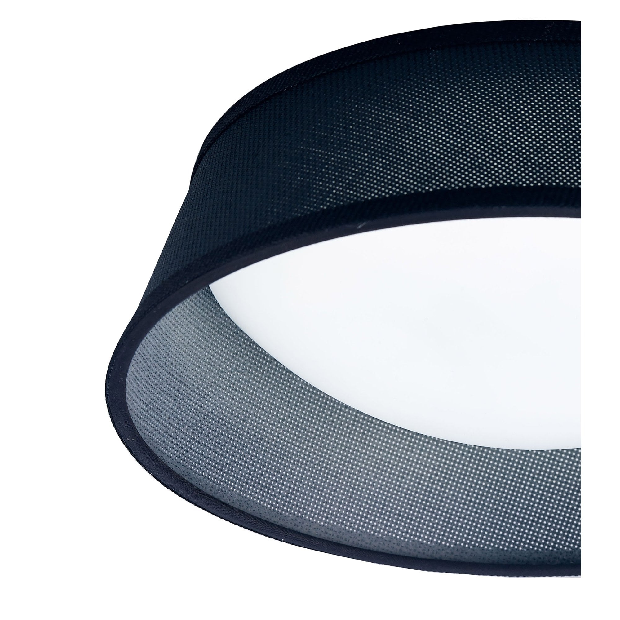 M4965E Nordica Flush Ceiling 3 Light 45cm White Acrylic Black Shade
