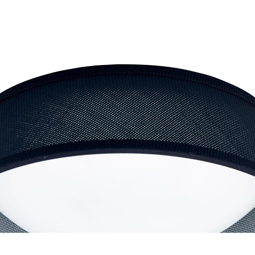M4965E Nordica Flush Ceiling 3 Light 45cm White Acrylic Black Shade