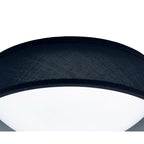 M4965E Nordica Flush Ceiling 3 Light 45cm White Acrylic Black Shade