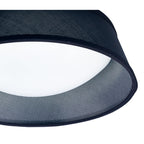 M4965E Nordica Flush Ceiling 3 Light 45cm White Acrylic Black Shade