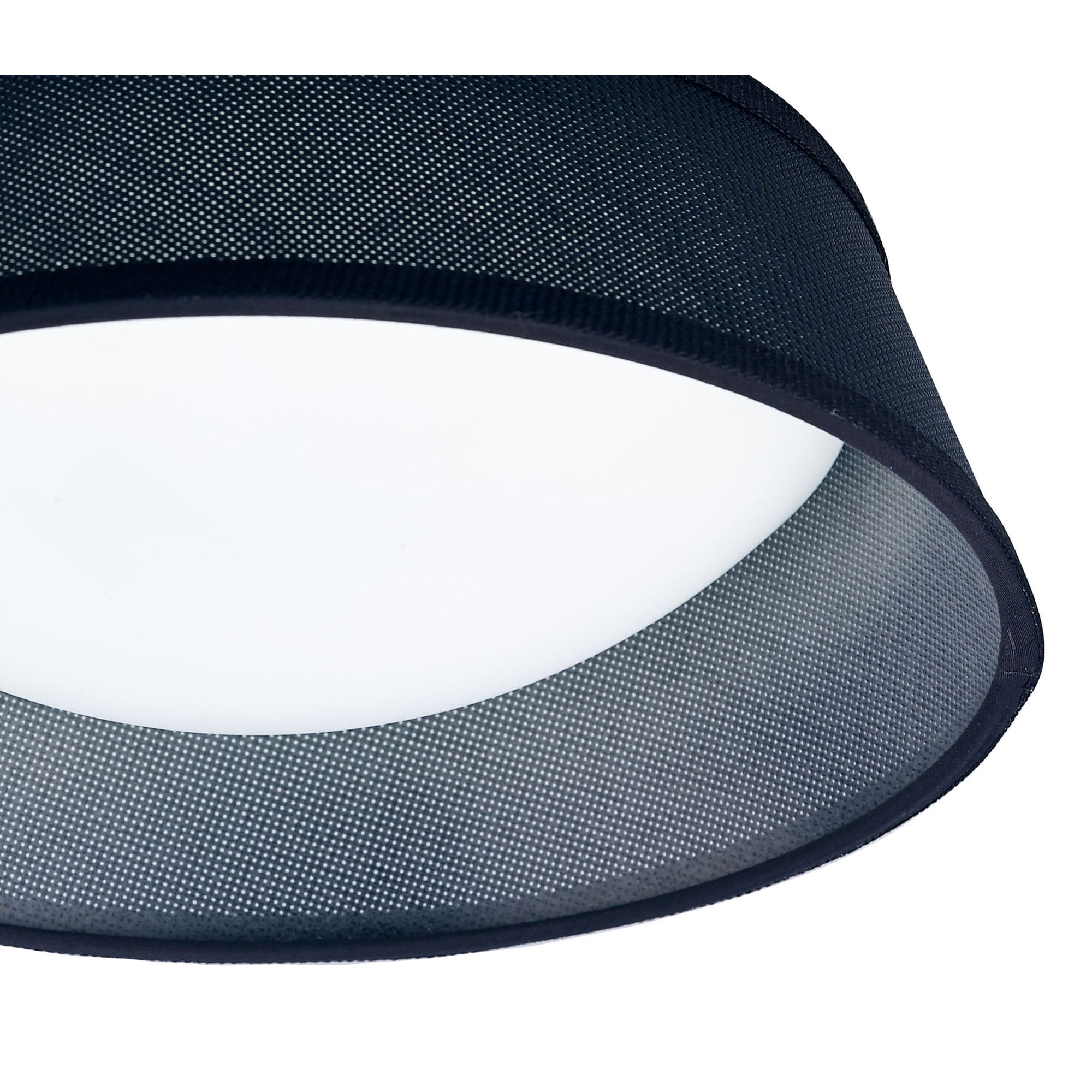 M4965E Nordica Flush Ceiling 3 Light 45cm White Acrylic Black Shade