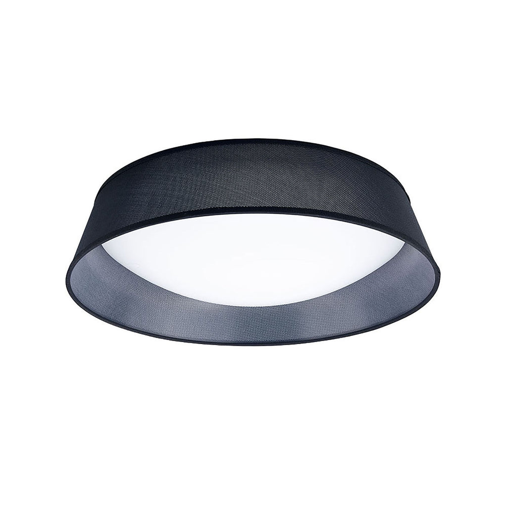 M4966 Nordica Flush Ceiling 30W LED 60CM Black White Acrylic Black Shade