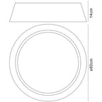 M4966 Nordica Flush Ceiling 30W LED 60CM Black White Acrylic Black Shade