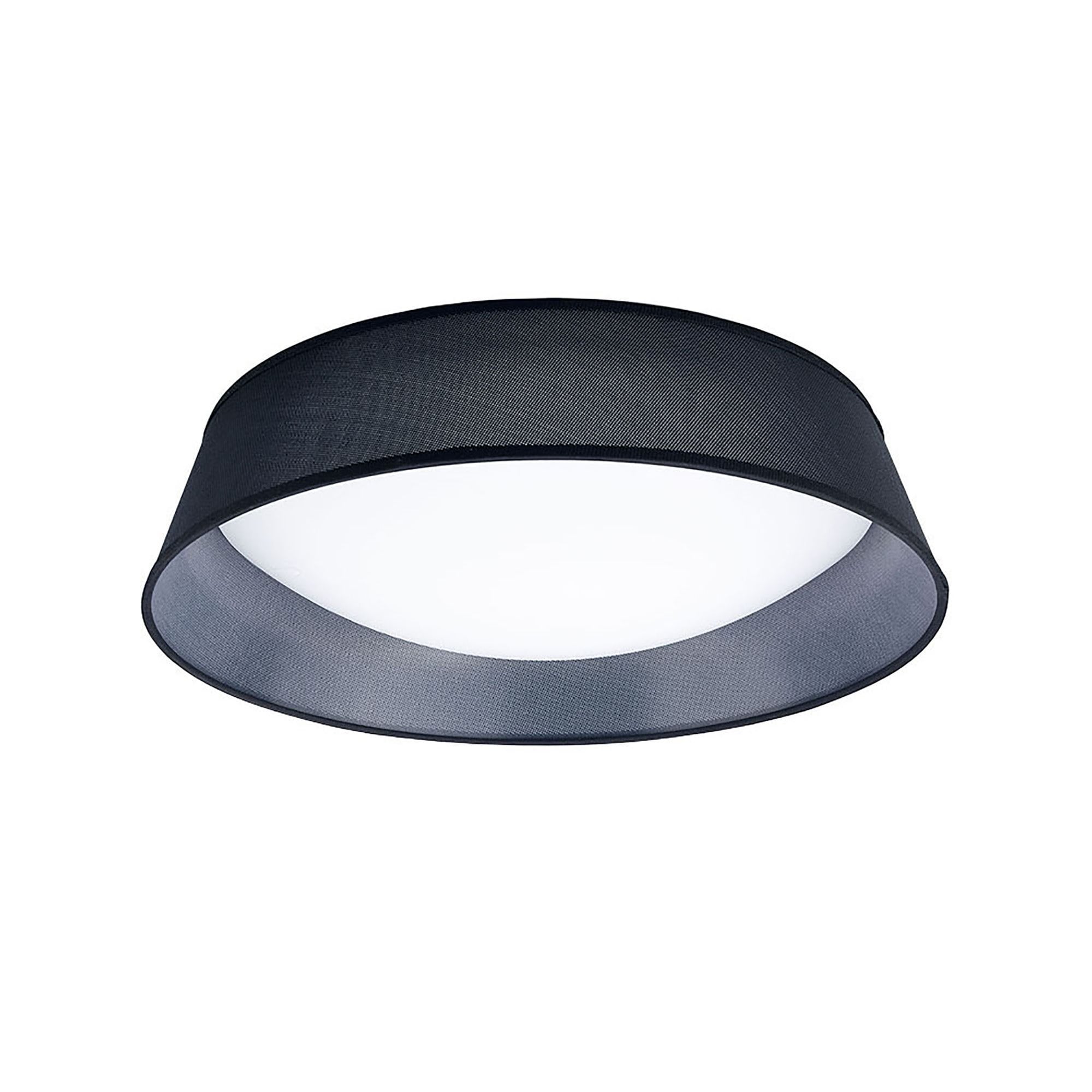 M4966E Nordica Flush Ceiling 5 Light 60cm White Acrylic Black Shade