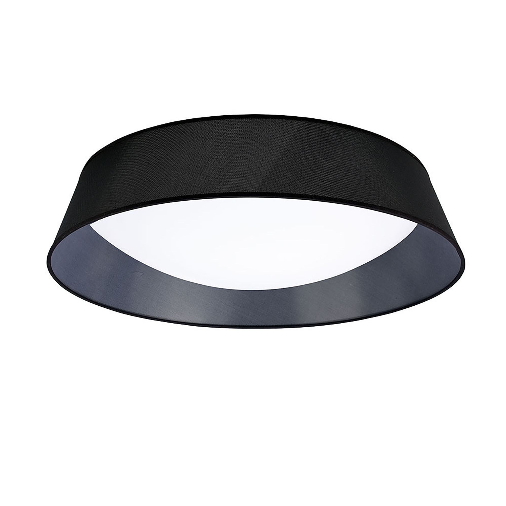 M4967E Nordica Flush Ceiling 9 Light 90cm White Acrylic Black Shade
