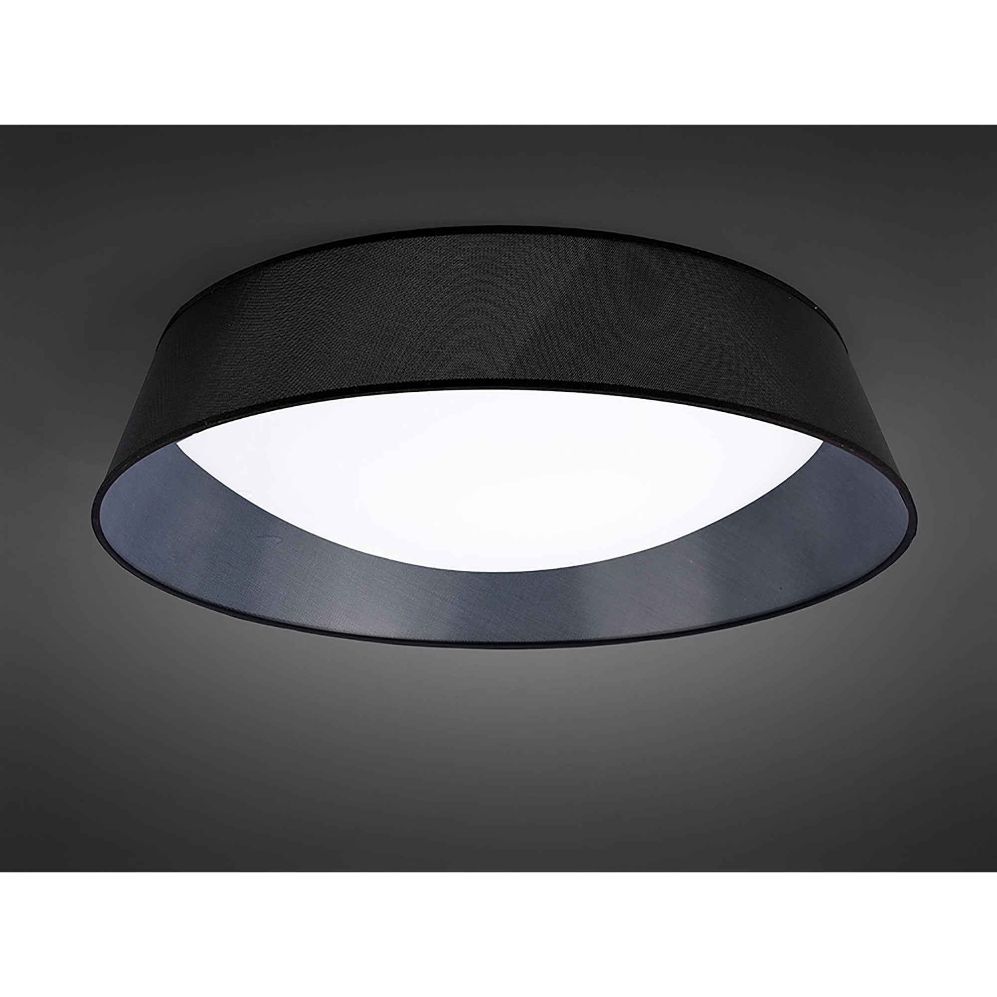 M4967E Nordica Flush Ceiling 9 Light 90cm White Acrylic Black Shade