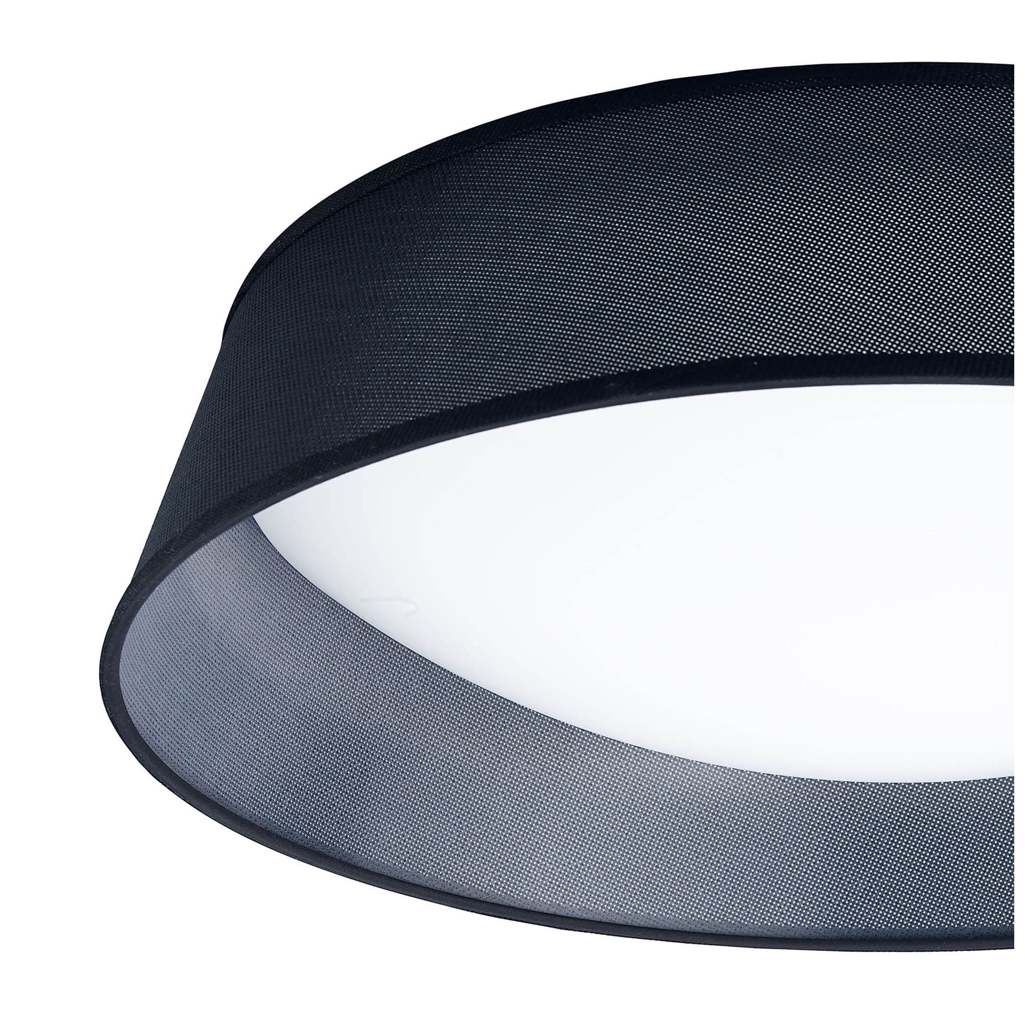 M4967E Nordica Flush Ceiling 9 Light 90cm White Acrylic Black Shade