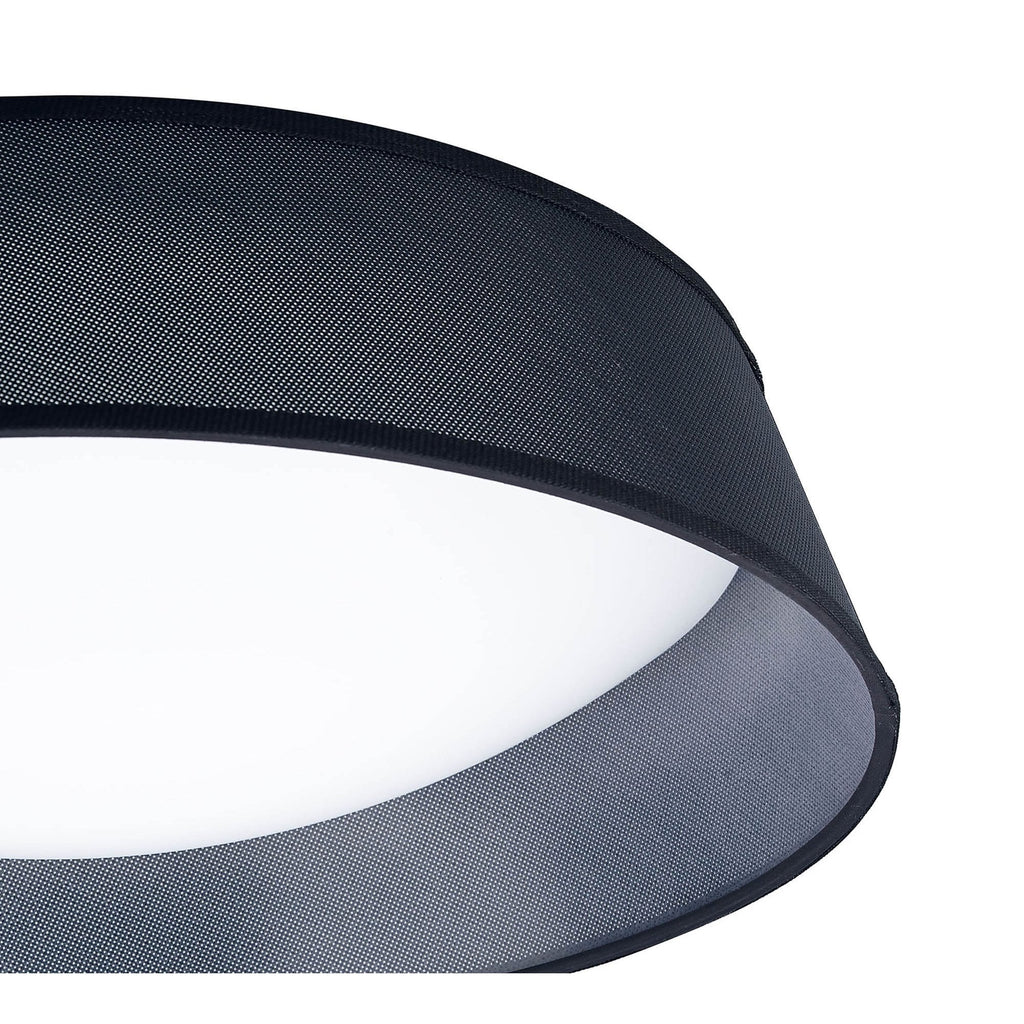 M4967E Nordica Flush Ceiling 9 Light 90cm White Acrylic Black Shade