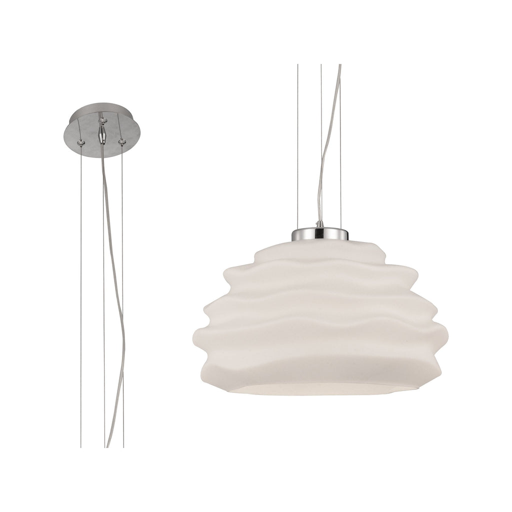 M6274 Nubole Pendant 40cm Round 1 Light Opal White