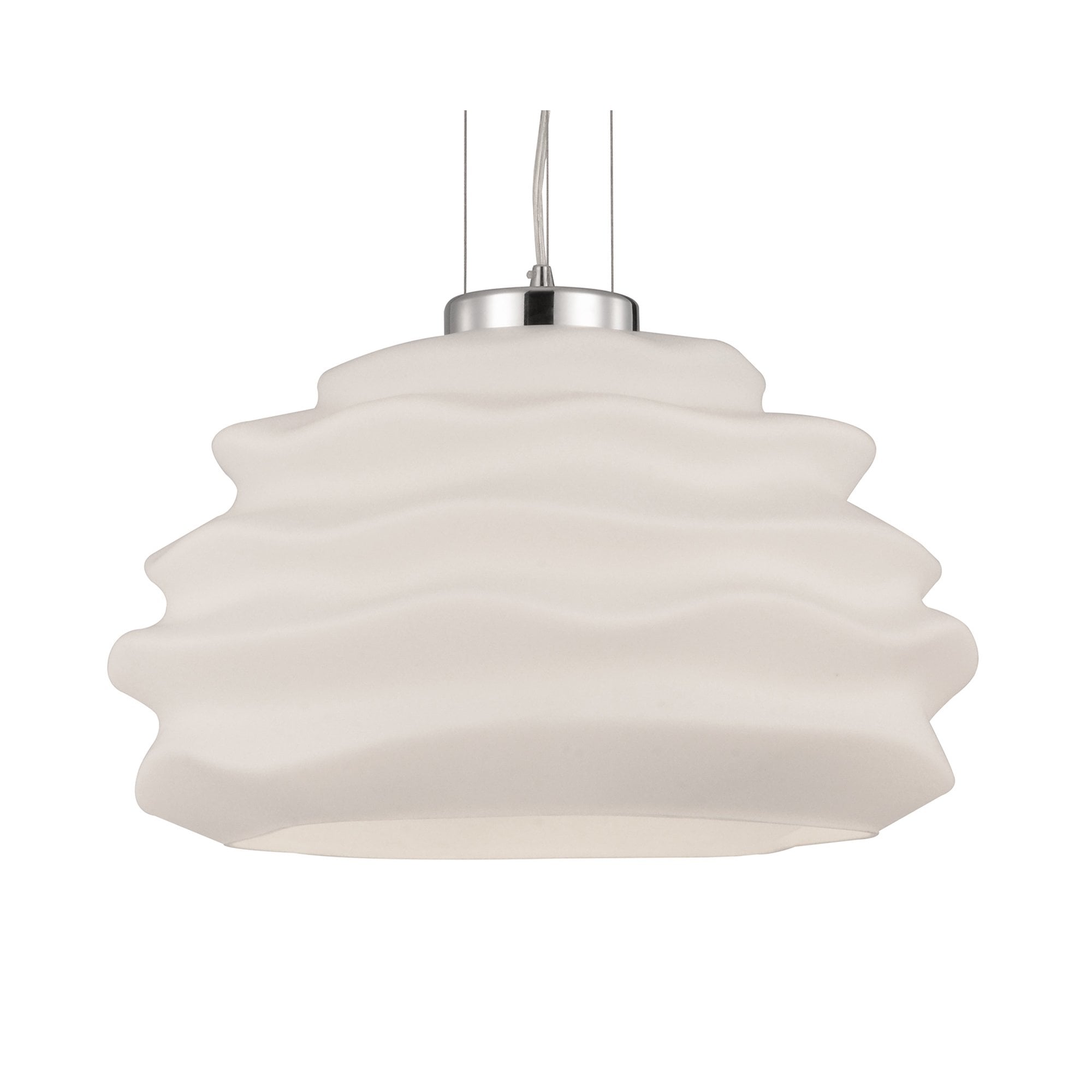 M6274 Nubole Pendant 40cm Round 1 Light Opal White