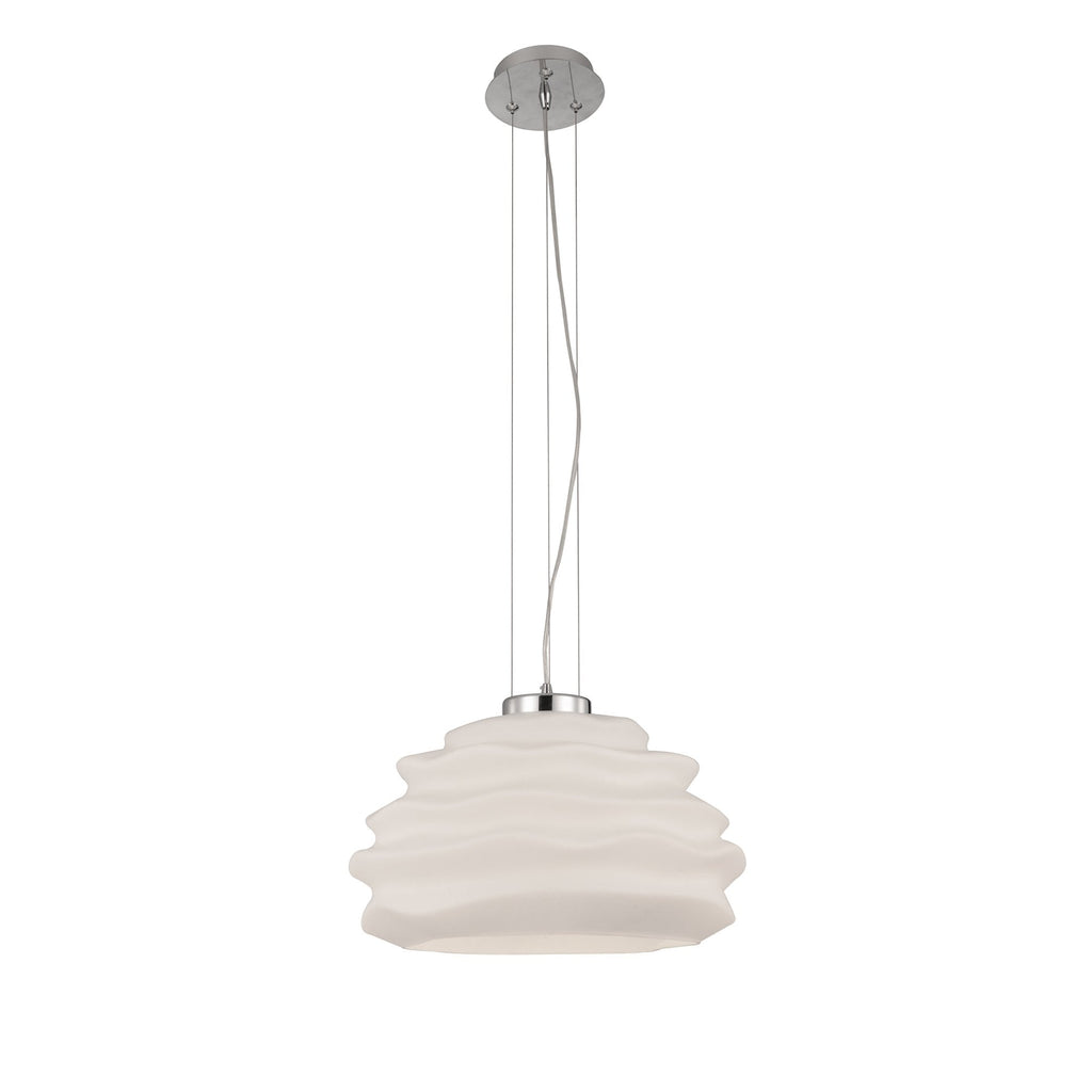 M6274 Nubole Pendant 40cm Round 1 Light Opal White