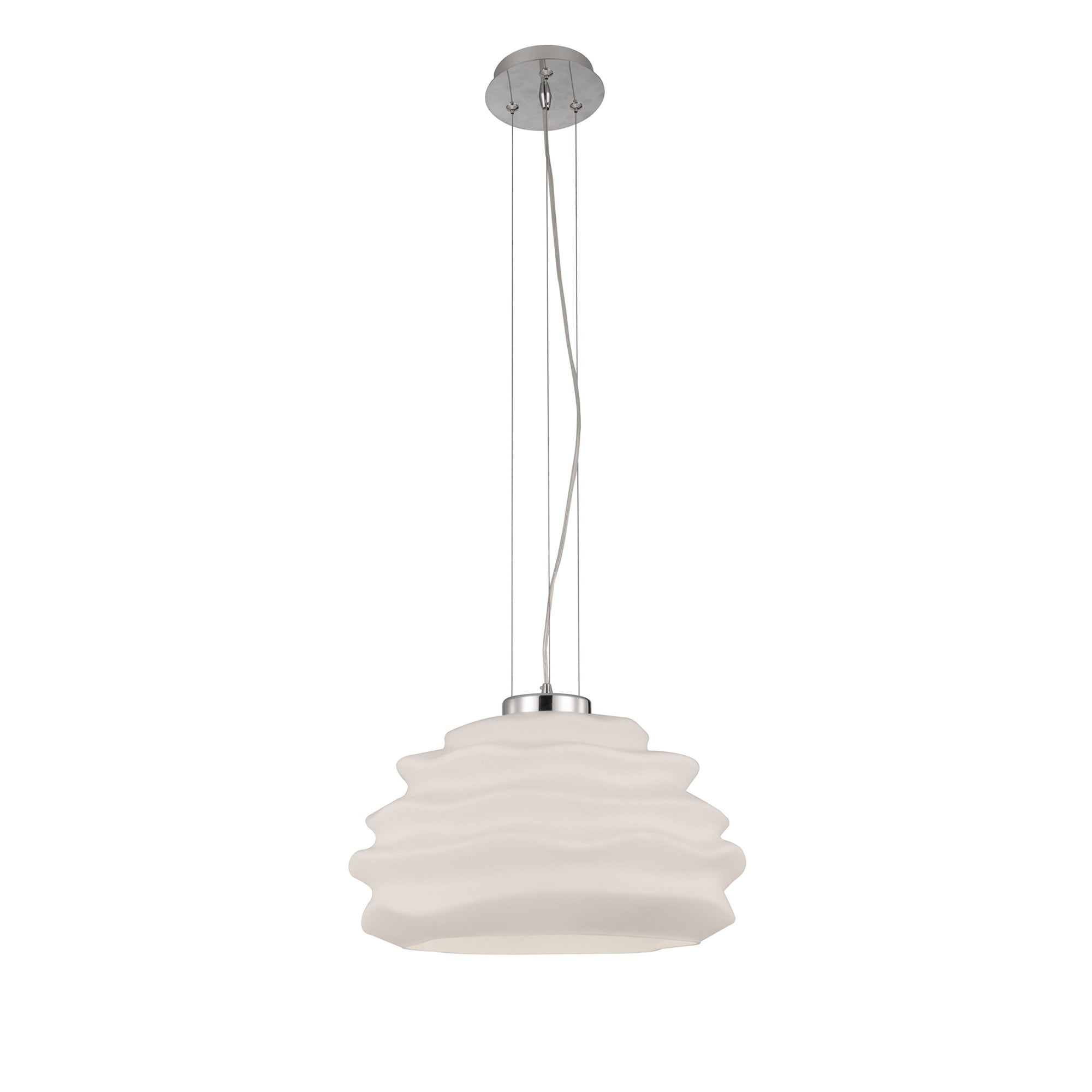 M6274 Nubole Pendant 40cm Round 1 Light Opal White