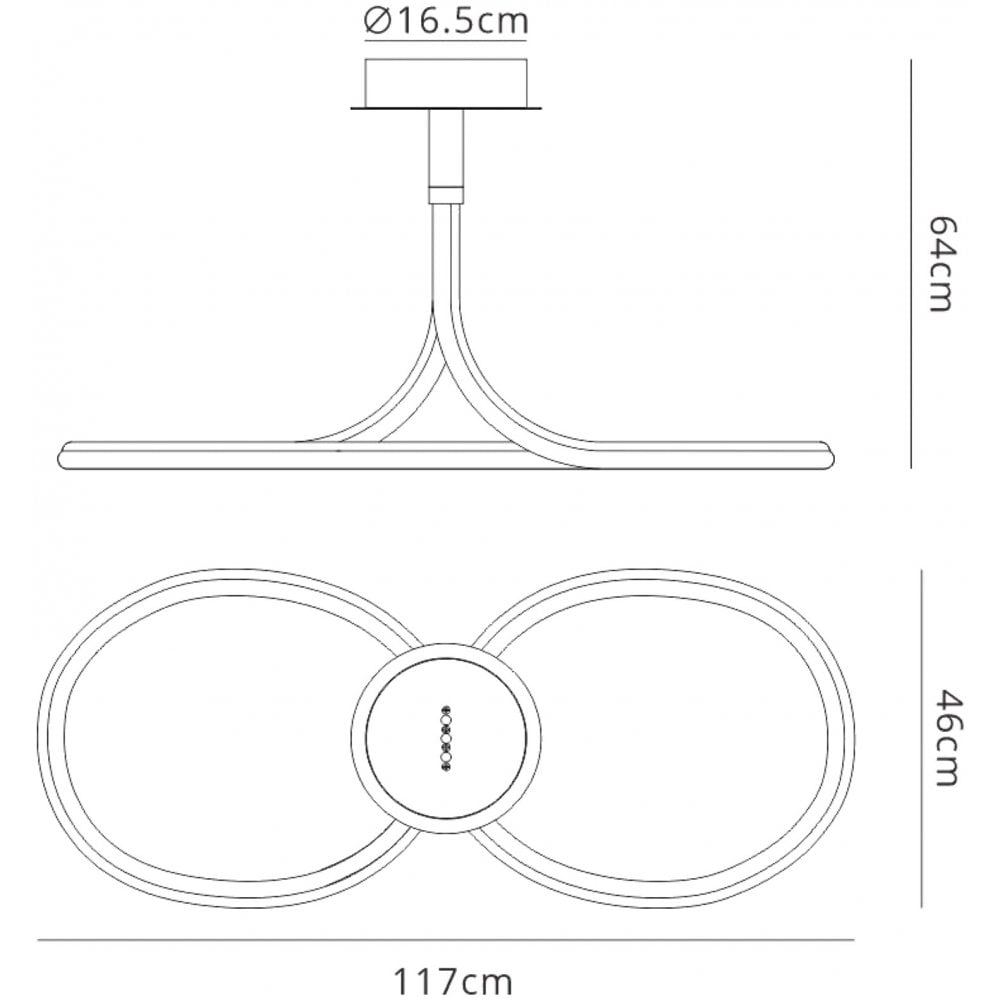 M6602 Nur II Linear Ceiling 50W LED Chrome