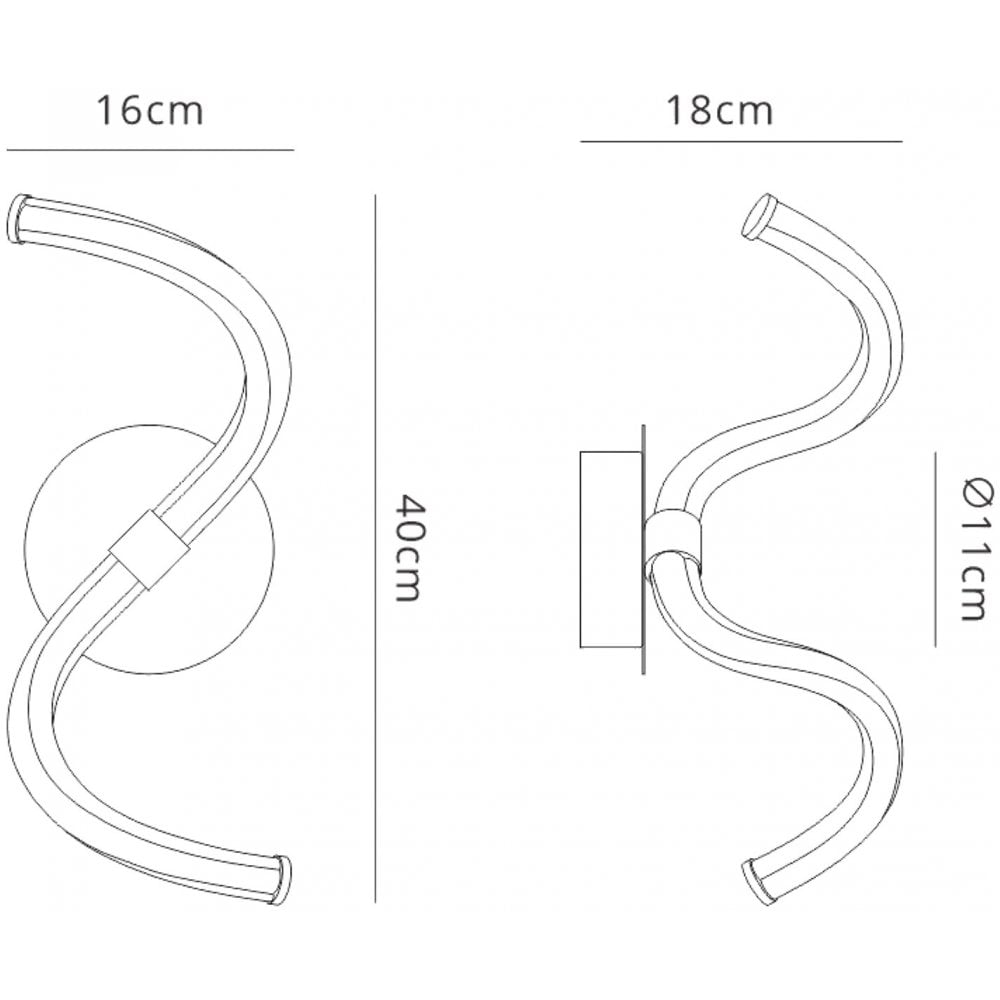 M6603/S Nur II Switched Wall Lamp 12W LED Chrome