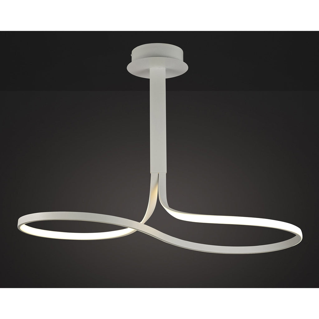 M6003 Nur Blanco Rectangular Semi Flush Tall 40W LED Dimmable White/Frosted Acrylic