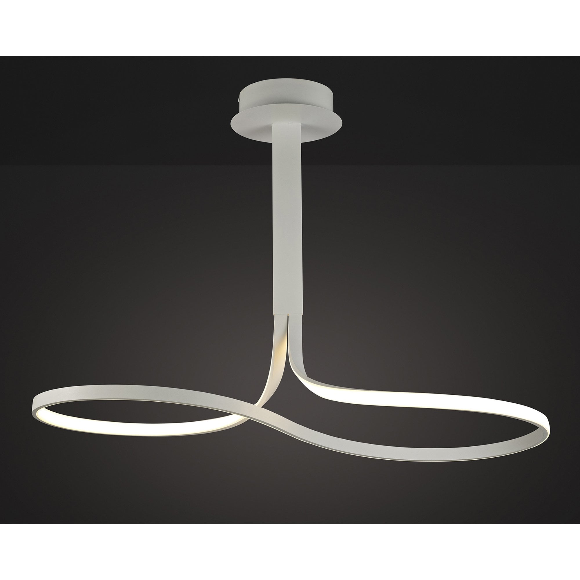 M6003 Nur Blanco Rectangular Semi Flush Tall 40W LED Dimmable White/Frosted Acrylic