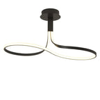 M5360 Nur Brown Oxide Rectangular Semi Flush 40W LED Frosted Acrylic/Brown Oxide