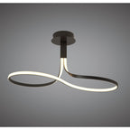 M5360 Nur Brown Oxide Rectangular Semi Flush 40W LED Frosted Acrylic/Brown Oxide