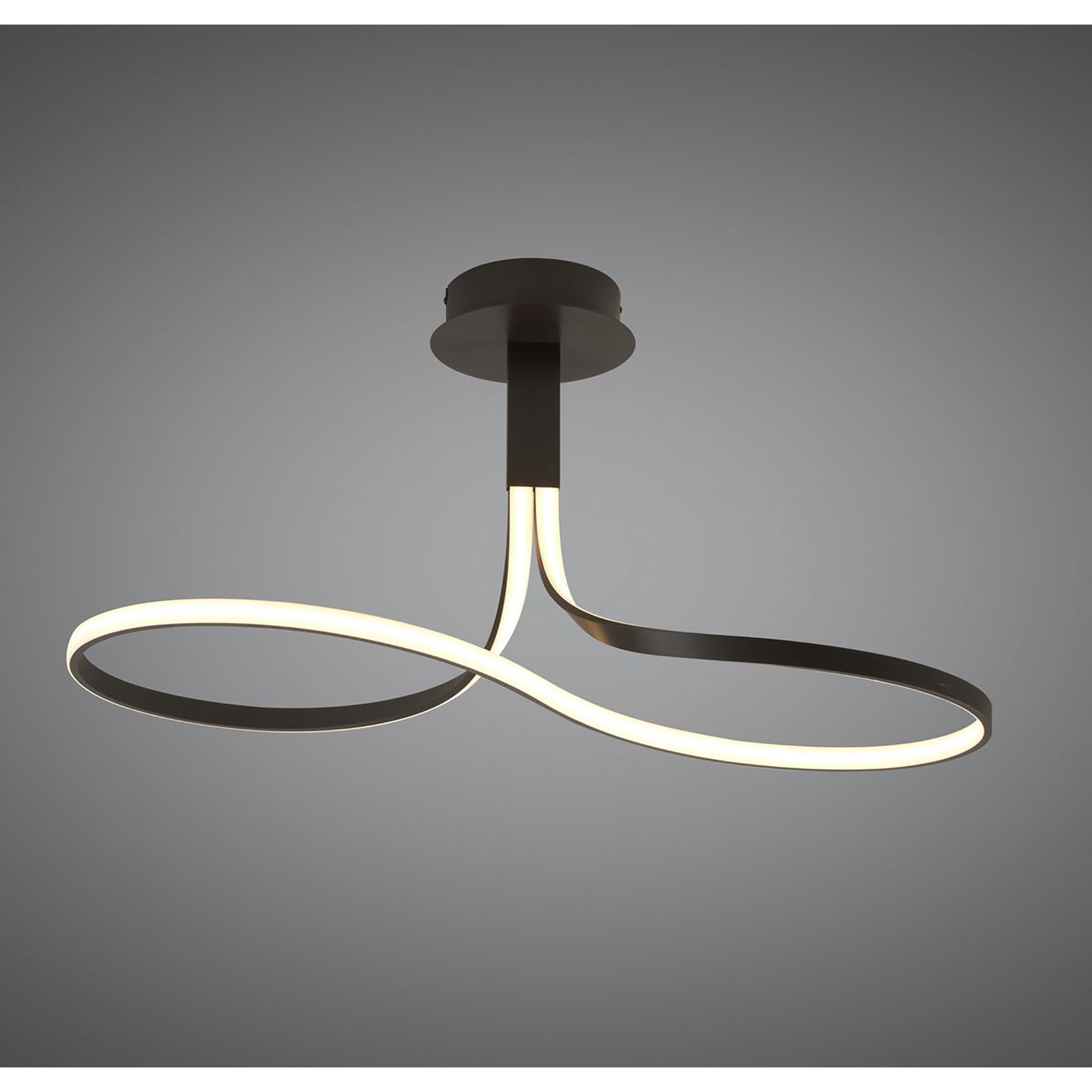 M5360 Nur Brown Oxide Rectangular Semi Flush 40W LED Frosted Acrylic/Brown Oxide