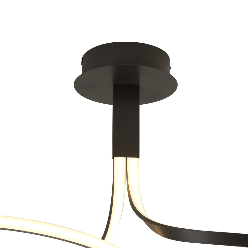 M5360 Nur Brown Oxide Rectangular Semi Flush 40W LED Frosted Acrylic/Brown Oxide