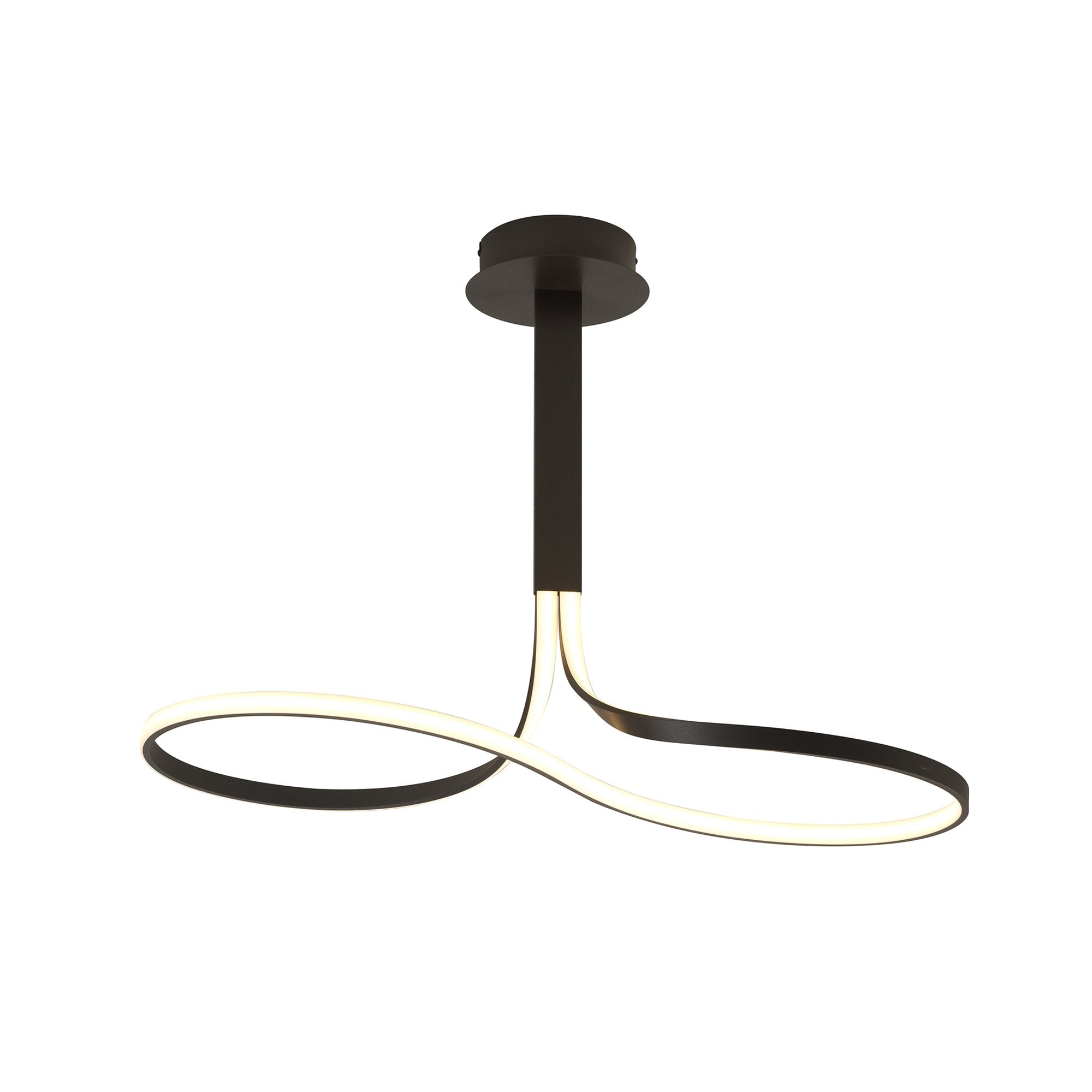 M5825 Nur Brown Oxide Rectangular Semi Flush Tall 40W LED Frosted Acrylic/Brown Oxide
