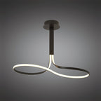 M5825 Nur Brown Oxide Rectangular Semi Flush Tall 40W LED Frosted Acrylic/Brown Oxide