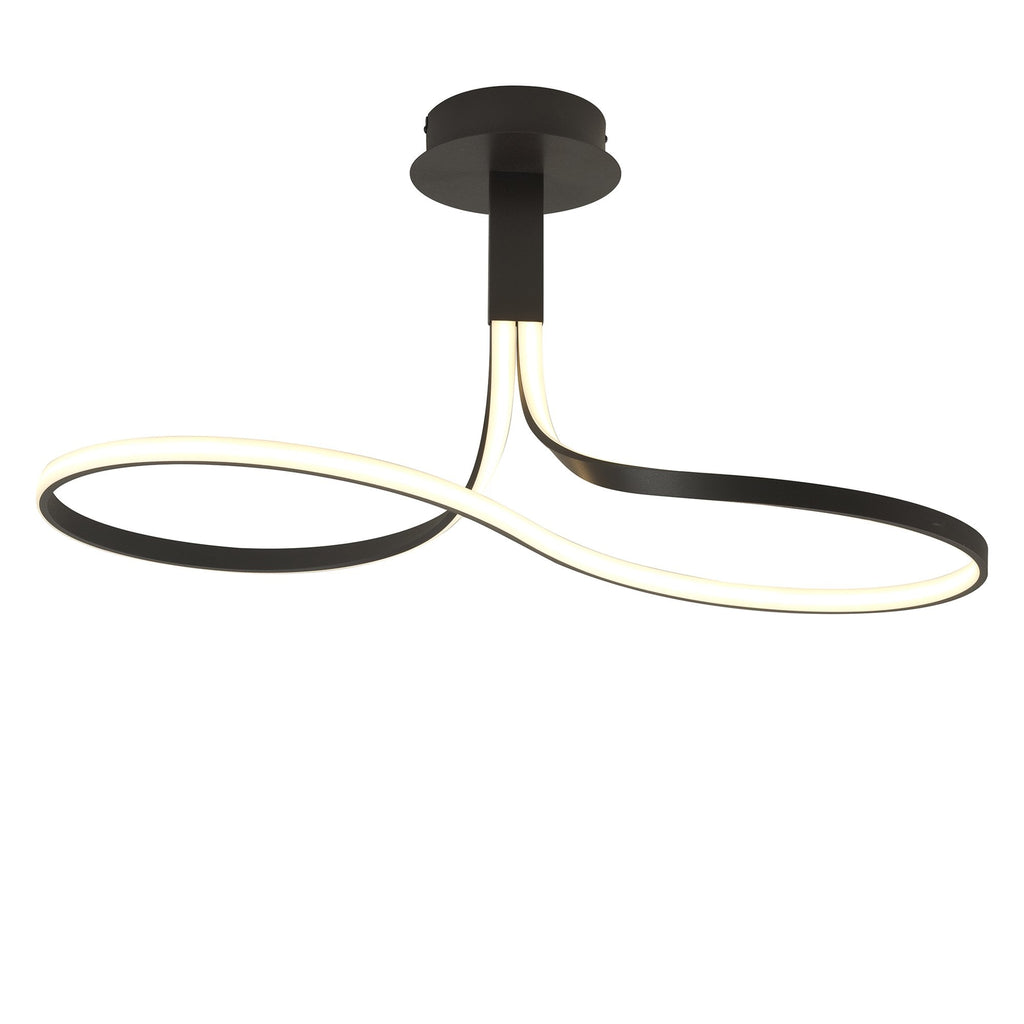 M5826 Nur Brown Oxide Rectangular Semi Flush 40W LED Dimmable Frosted Acrylic/Brown Oxide