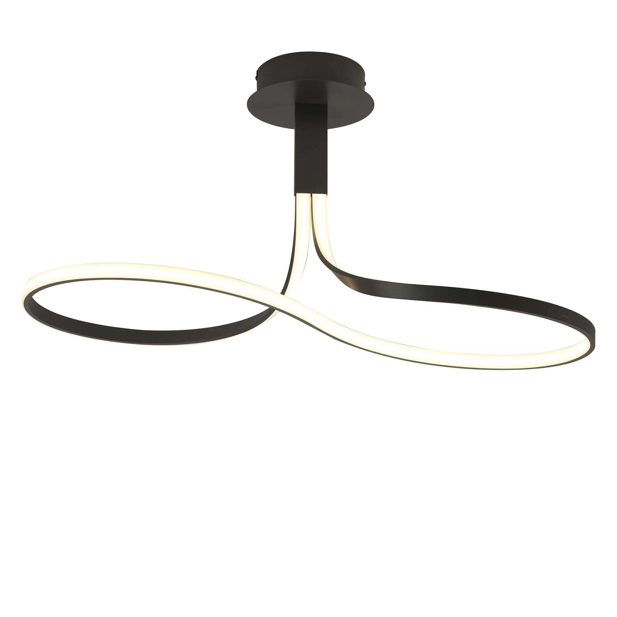 M5826 Nur Brown Oxide Rectangular Semi Flush 40W LED Dimmable Frosted Acrylic/Brown Oxide