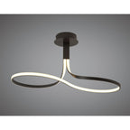 M5826 Nur Brown Oxide Rectangular Semi Flush 40W LED Dimmable Frosted Acrylic/Brown Oxide