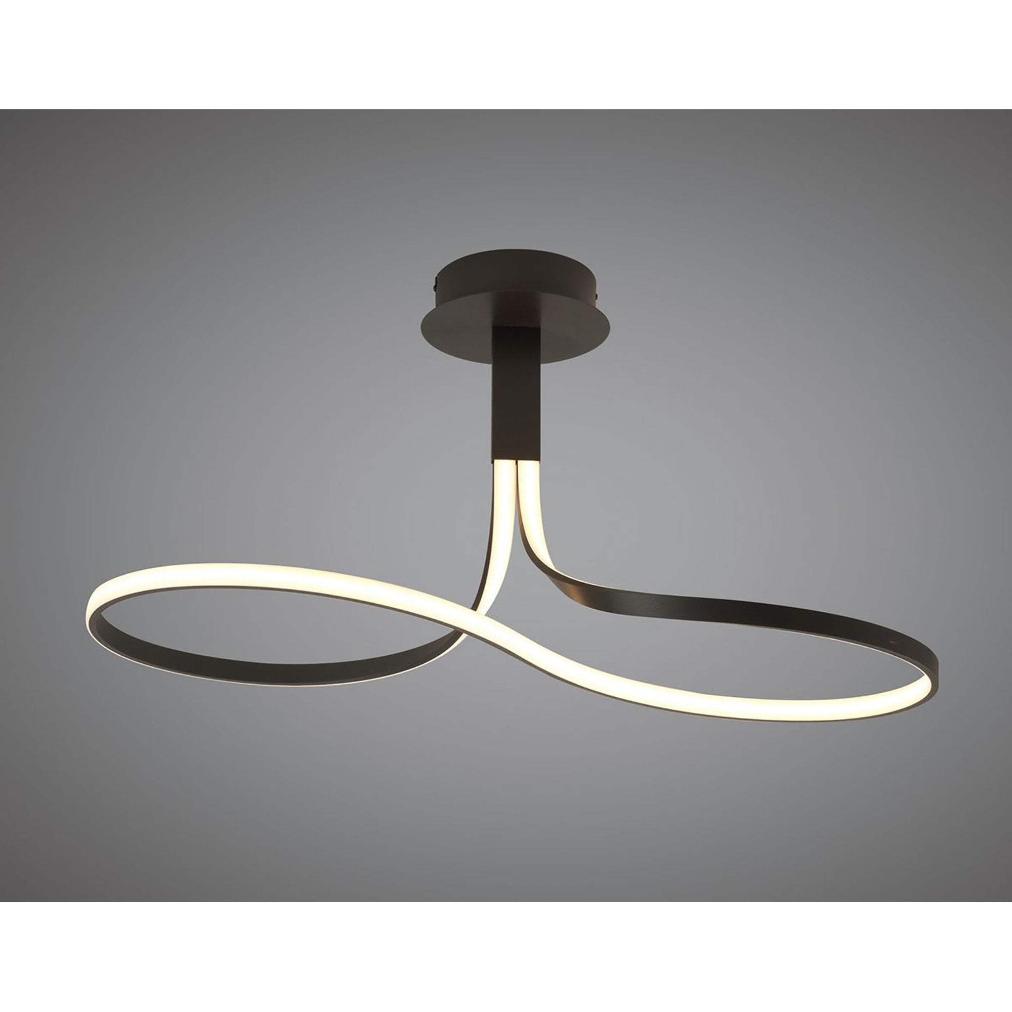 M5826 Nur Brown Oxide Rectangular Semi Flush 40W LED Dimmable Frosted Acrylic/Brown Oxide