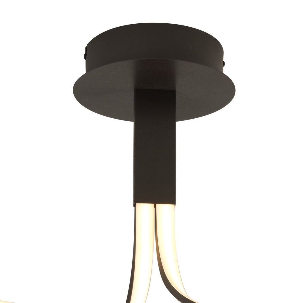 M5826 Nur Brown Oxide Rectangular Semi Flush 40W LED Dimmable Frosted Acrylic/Brown Oxide